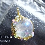 エンジェルオーラ・スフィアペンダント（ワイヤージュエリー☆ワイヤーアクセサリー☆ワイヤーラッピング天然石ネックレス）