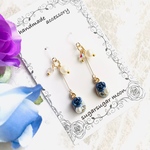 シンプルラインのバラピアス♡ブルー