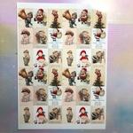 クリスマス柄フリーカットシール♡光沢紙  レトロボーイ＆ガール　 1シート♡   