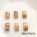 マーブルスクエアカボション/アクリル 樹脂 四角 長方形 カボション 貼り付けパーツ べっこう ブラウン 