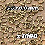 【e385】送料無料 [約250個] 丸カン 金古美 5.5×0.9mm 