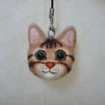 オーダー品 羊毛フェルト キジトラ猫ちゃんストラップ