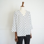★SALE★ littlegenne フレア袖Vネックブラウス38白
