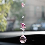 ちょうちょとハートの車用サンキャッチャー～①ピンク～