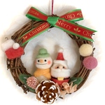 【再販】サンタと雪だるまのクリスマスリース