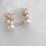 botanical bijou × large pearl ＊ear accessory
