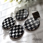 【4個入】千鳥柄大ぶりラウンドパーツ 30mm【1117】