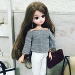  リカちゃん服♡杢グレーオフショルカットソー♡単品♡リアルクローズ  