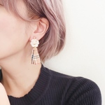 チェック tassel flower ピアス/イヤリング