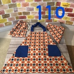レトロなお花柄のエプロンセット110