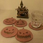 ハロウィン☆魔女の館ケース付ジャックランタンコースター5個セット☆HALLOWEEN