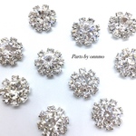 4pcs・ガラスフラワーカボション（silver）d-85