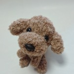 あみぐるみ 犬(茶プードル16cm)