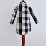ロングシャツ(モノクロ チェックミックス｜長襟)
