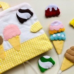 【フェルトままごと】ままごとバック*アイスクリーム屋さん(イエロー)