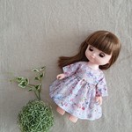 リバティ  メルちゃん   ソランちゃん   長袖ワンピース   ワイルドフラワーズ