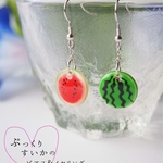 〈再販×8〉ぷっくりすいかのピアス＆イヤリング