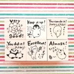 【６個セット】2.5㎝サイズ☆Englishご褒美はんこ・ラバースタンプ