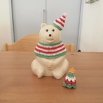 しろくま貯金箱用 クリスマスカラーのボーダーセット
