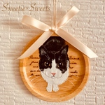 【送料無料】F-2🐾通年使える猫ちゃんオーナメント/白黒猫/ミックス