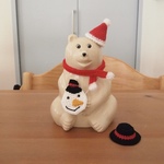 【帽子2種類付き‼︎】しろくま貯金箱用 雪だるまバッグセット