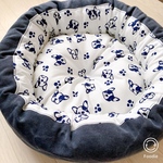 爆睡☆犬猫ペットベッド Mサイズ《ヴィンテージ加工帆布＆フレンチブルドッグ柄》