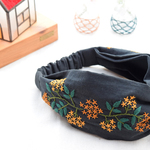 大人のクロスターバン：刺繍　　金木犀(受注製作)