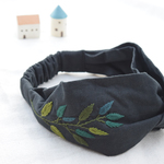 大人のクロスターバン：刺繍　　リーフ