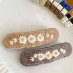 刺繍バレッタ「マーガレット」