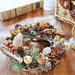 木の実のクリスマスリース☆24cm