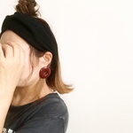  ２WAYニットヘアバンド♡ヘアターバン ブラック 黒