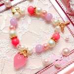 【キッズ】新色追加♡いちごとクリームのブレスレット(パープル/ピンク)