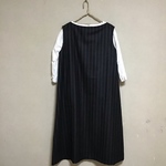 カシミア混ウールピンストライプ  ジャンパースカート