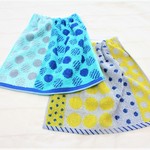 再販☆タオルエプロン　青黄色ドット2枚組