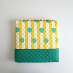 I様専用◇いす用座布団◇ストライプドットYellow×緑☆キルティング