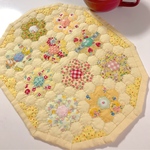 ヘキサゴンパッチワークマット☆黄色