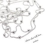 1m)White silver ball chain