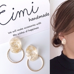 【EIMI】ホワイトゴールド×ゴールドフープ＊ ピアス/イヤリング