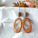 再販♡大ぶりウッド❀︎ピアス＆イヤリング