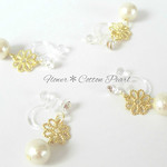【再販♡】*310*Flower＊Cotton Pearl earring