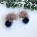 ミンクファー　フープ　ピアス／イヤリング