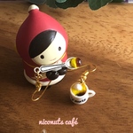ケーキ屋さんのかぼちゃプリンのピアス