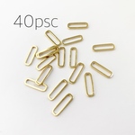 40個＊フレームパーツ 長方形 4×12mm ゴールド 