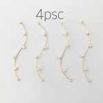 4個パールメタルパーツ スティック ツイスト 2カン付き 1×60mm【4ヶ】