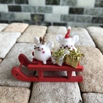 ガラスクリスマスオブジェ( ごまサンタ＆ごまトナカイA)