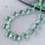グリーンフローライトAAA-　ペアシェイプ１１×９×６mm 天然石パーツ