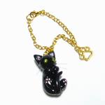 オーダーのお品○にゃんこバッグチャーム〇あしあとチャームつき〇黒猫