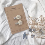 violet   pearl clip  ベビー　ヘアクリップ　花　パール
