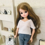 リカちゃん服♡Ｖネック白カットソー♡単品♡リアルクローズ  