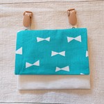 選べるクリップ！リボン柄の移動ポケット☆ターコイズグリーン